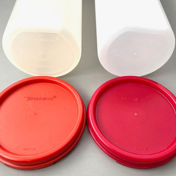 Tupperware 9” Round 4 Modular Mates 1643 + Red Seal Lids 1607 Lot 30oz Container - Picture 11 of 11